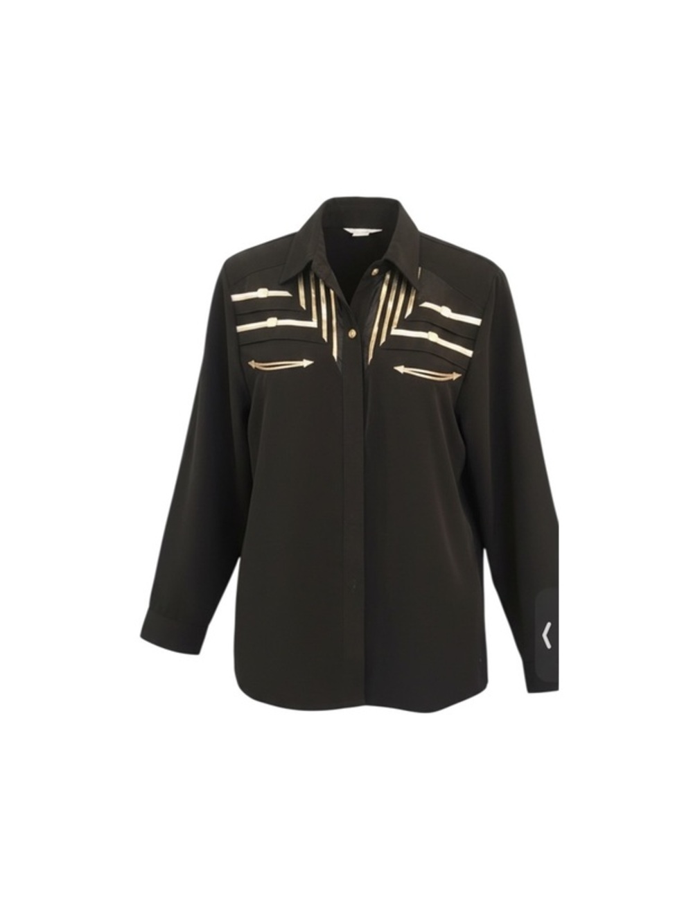 Vintage Gantos Black & Gold Embellished Blouse